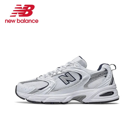 Original New Balance NB 530 Classic Vintage Mesh Stoff Kunstleder Casual Herren und Damen Laufschuhe Weiß Silber MR530SG