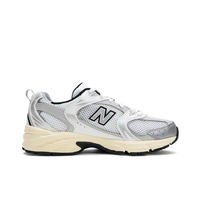 Original New Balance NB 530 Classic Vintage Mesh Stoff Kunstleder Casual Herren und Damen Laufschuhe Weiß Silber MR530SG