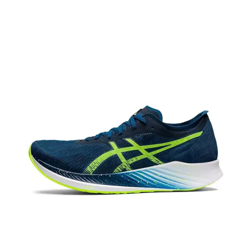 Asics Metaracer 1.0 Racing Mesh Fabric Low-Cut Carbon Plate Trainingslaufschuhe für Männer Grau Blau