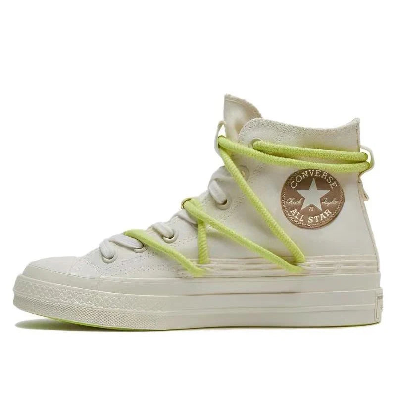 Converse 1970s daily comfortable, anti slip, wear-resistant low top canvas shoes for both men and women in white and green