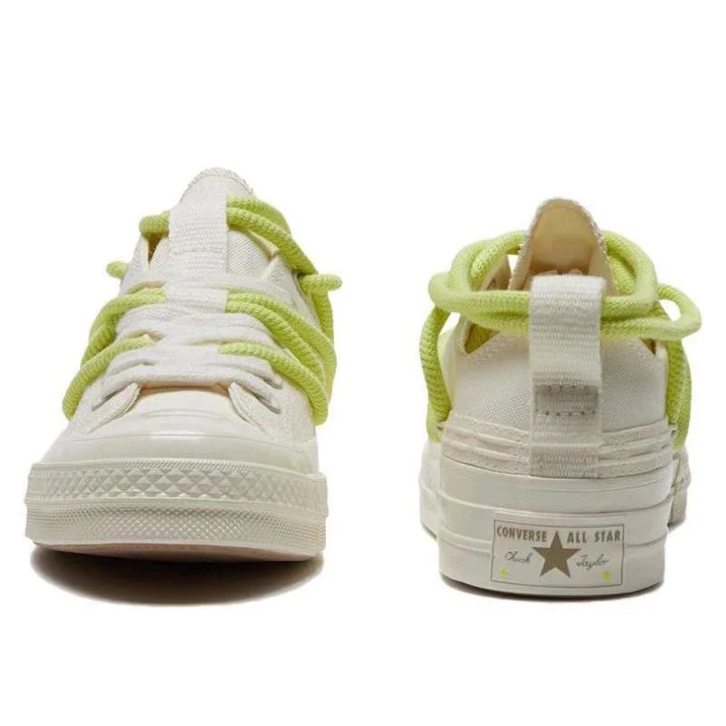 Converse 1970s daily comfortable, anti slip, wear-resistant low top canvas shoes for both men and women in white and green