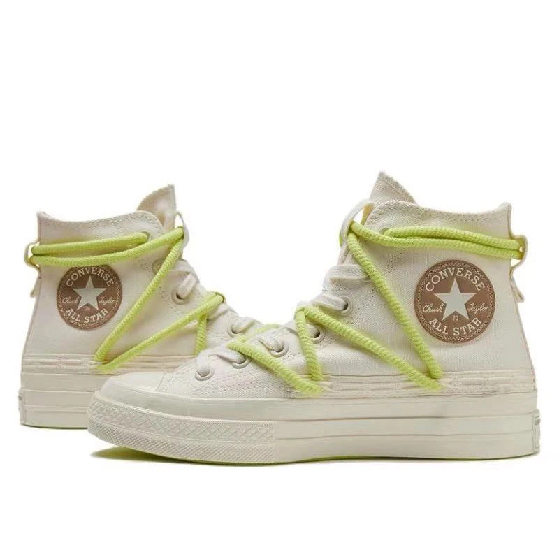 Converse 1970s daily comfortable, anti slip, wear-resistant low top canvas shoes for both men and women in white and green