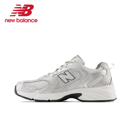 Original New Balance NB 530 Classic Vintage Mesh Stoff Kunstleder Casual Herren und Damen Laufschuhe Weiß Silber MR530SG