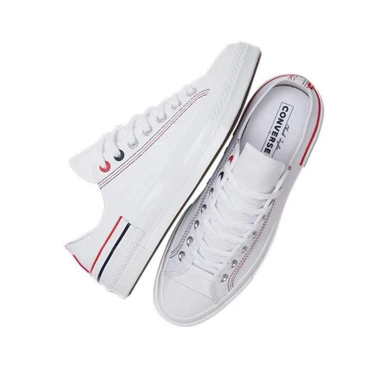 Converse 1970s lace up anti slip and wear-resistant lightweight low top canvas shoes for both men and women, white