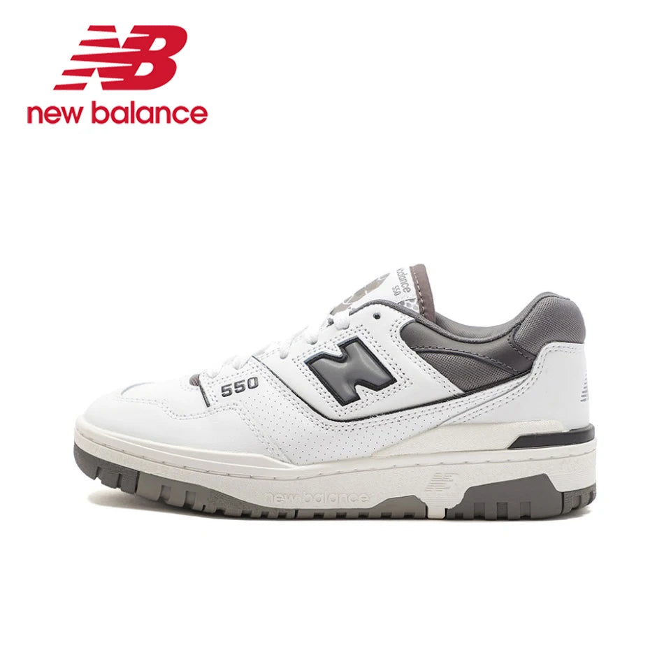 Original New Balance NB 550 Classic Vintage Kunstleder Casual Herren- und Damen-Laufschuhe Weiß Silber BB550PWA