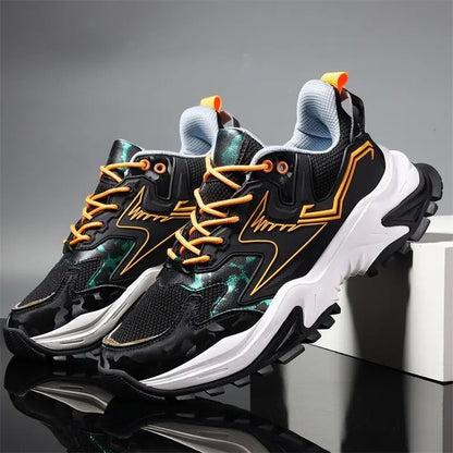 2022 Fashion Breathable Mesh Casual Shoes Men Sneakers Spring Lace Up Platform Men's Shoes New Vulcanized Shoes Chaussure Homme