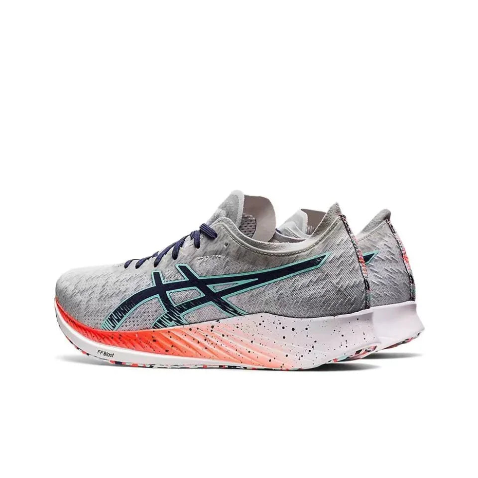 Asics Metaracer 1.0 Racing Mesh Fabric Low-Cut Carbon Plate Trainingslaufschuhe für Männer Grau Blau