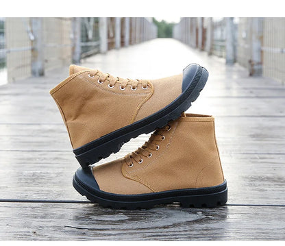 Men Canvas Sneakers High Top Casual Shoes Fashion Men's Work Shoes Male Brand Ankle Botas Tenis Masculino Size 39-46