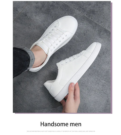 2024 New Designer White Sneakers Men Spring Autumn Fashion Casual Sports Shoes Man Solid Color Sneakers Male Zapatillas Hombre