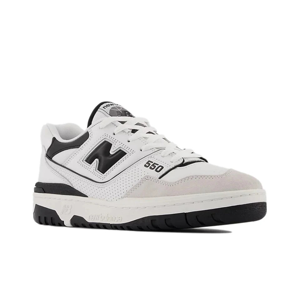 Original New Balance NB 550 Classic Vintage Kunstleder Casual Herren- und Damen-Laufschuhe Weiß Silber BB550PWA