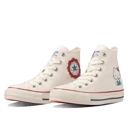 Sanrio/=Liou xConverse All Star Hello Kitty Cute Daily Wear resistant Lightweight High top Canvas Shoes for Women