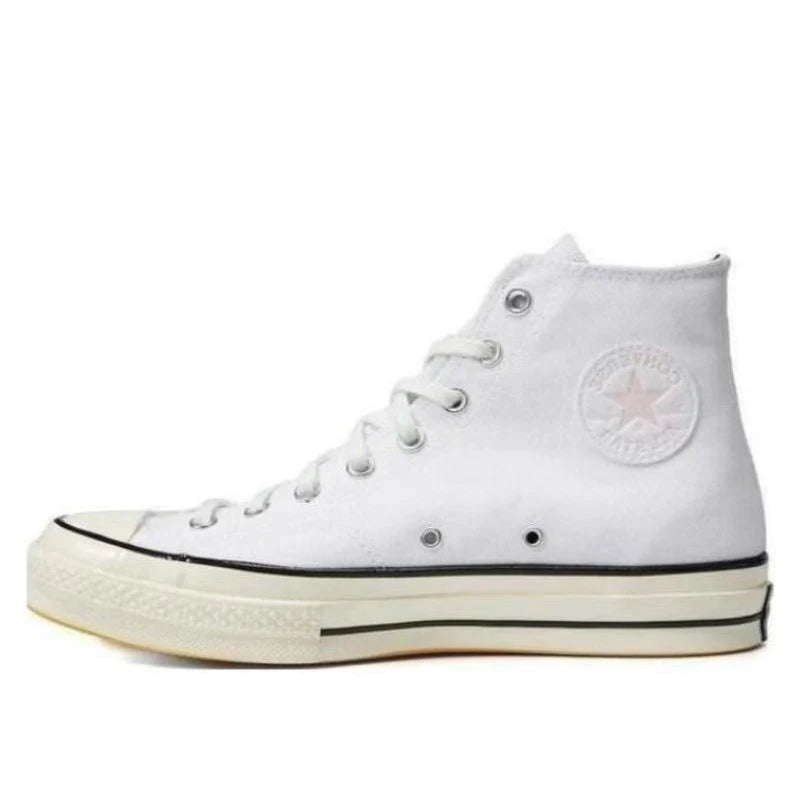 Converse 1970s simple daily anti slip and wear-resistant high top canvas shoes for both men and women in white