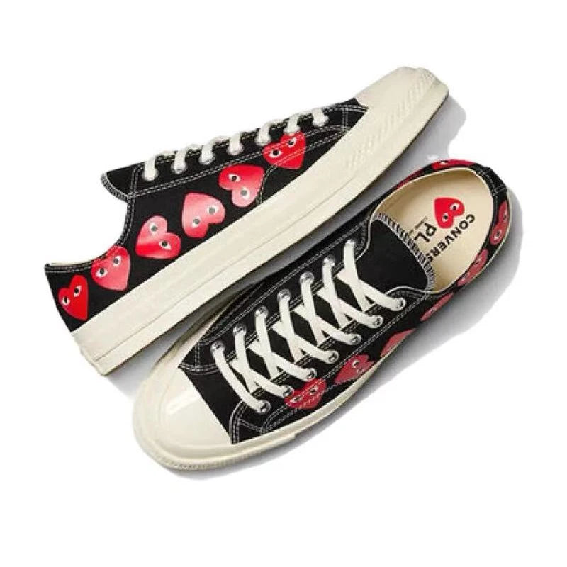 Converse Chuck 70 lace up anti slip and wear-resistant low top board shoes for both men and women, black, white, and red