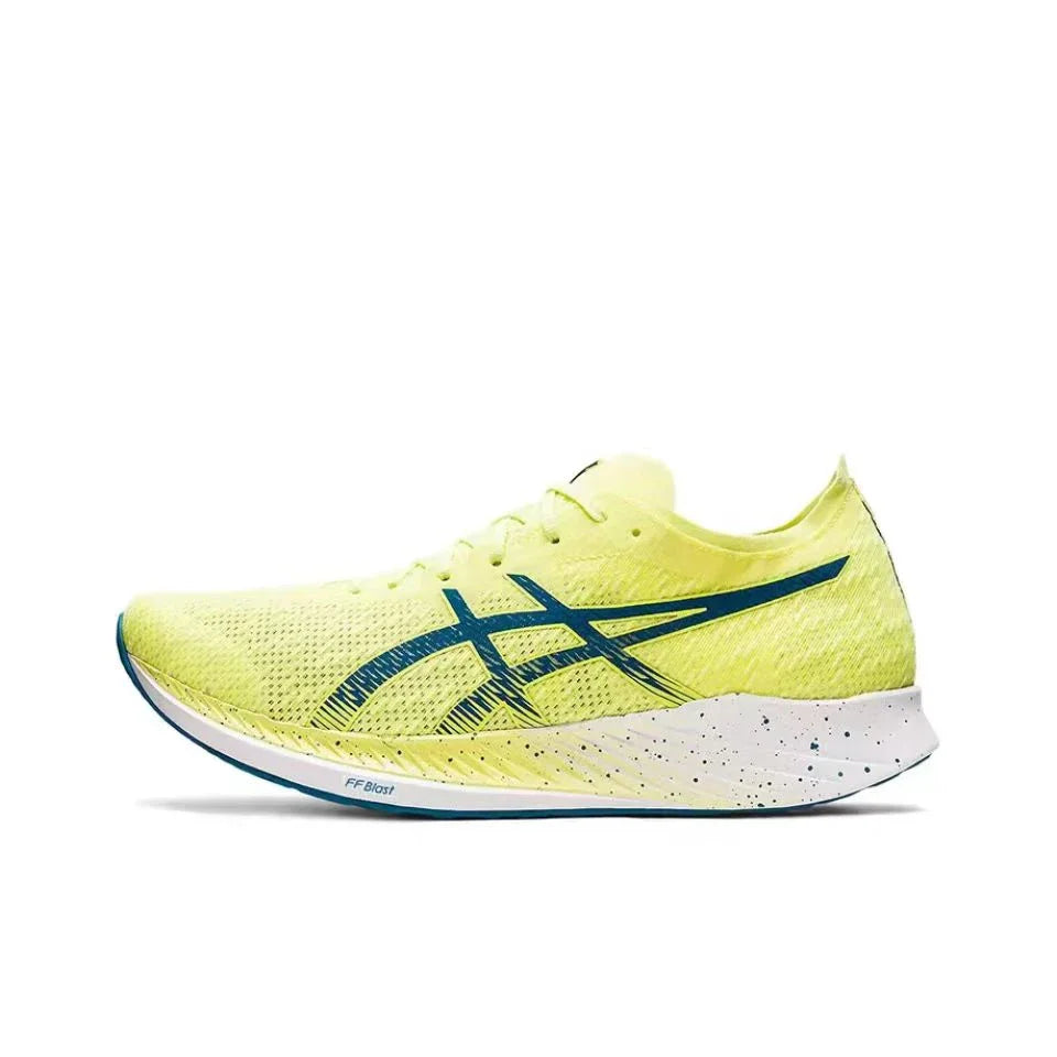 Asics Metaracer 1.0 Racing Mesh Fabric Low-Cut Carbon Plate Trainingslaufschuhe für Männer Grau Blau