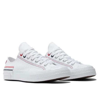 Converse 1970s lace up anti slip and wear-resistant lightweight low top canvas shoes for both men and women, white