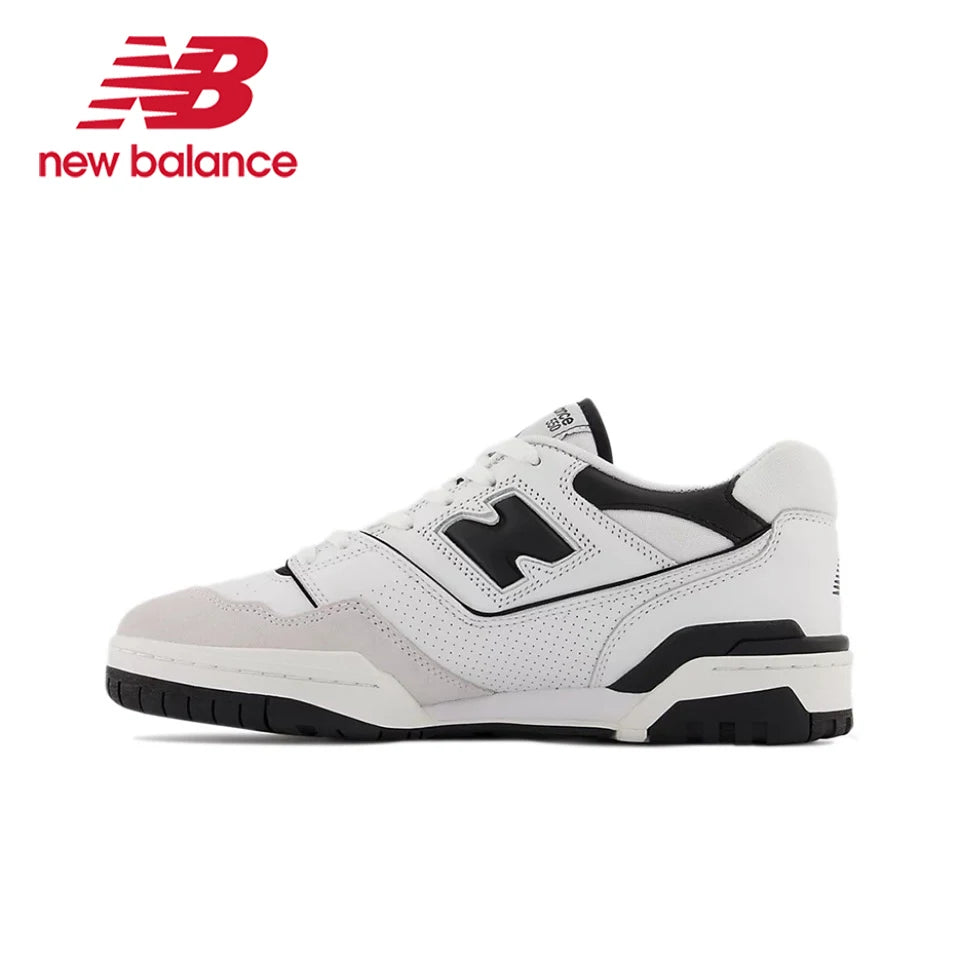 Original New Balance NB 550 Classic Vintage Kunstleder Casual Herren- und Damen-Laufschuhe Weiß Silber BB550PWA