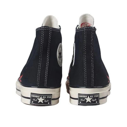 Converse 1970s ctas 70 hi flame resistant lightweight high top canvas shoes for both men and women, black and red stitching