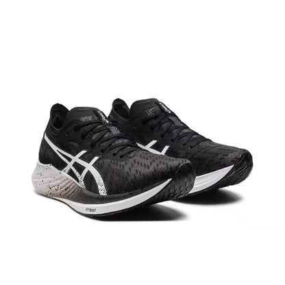 Asics Metaracer 1.0 Racing Mesh Fabric Low-cut Carbon Plate Training Running Shoes for Men Black and White