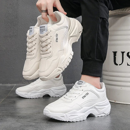 Chunky Sneakers Fashion Men Shoes Brand White Male Casual Shoes Autumn Platform Vulcanized Shoes Zapato Para Hombre 2024 New Hot