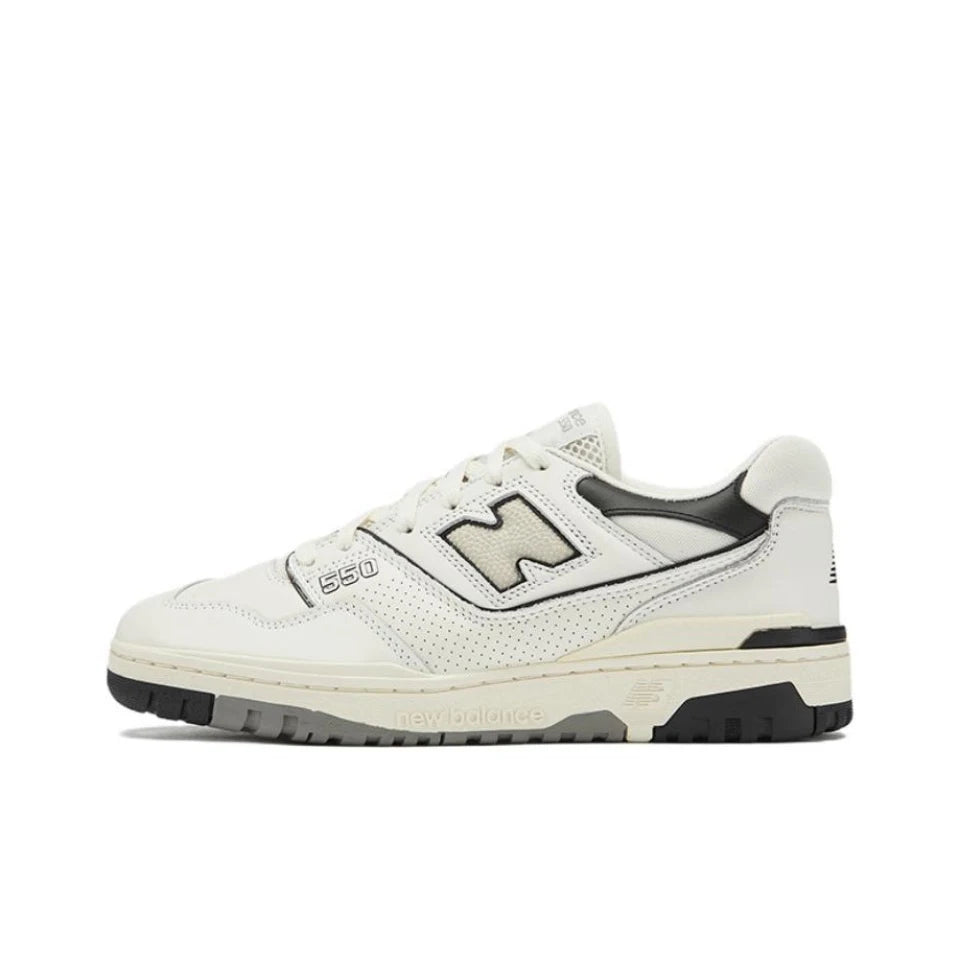 Original New Balance NB 550 Classic Vintage Kunstleder Casual Herren- und Damen-Laufschuhe Weiß Silber BB550PWA