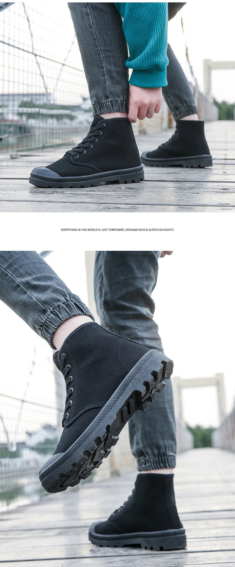 Men Canvas Sneakers High Top Casual Shoes Fashion Men's Work Shoes Male Brand Ankle Botas Tenis Masculino Size 39-46