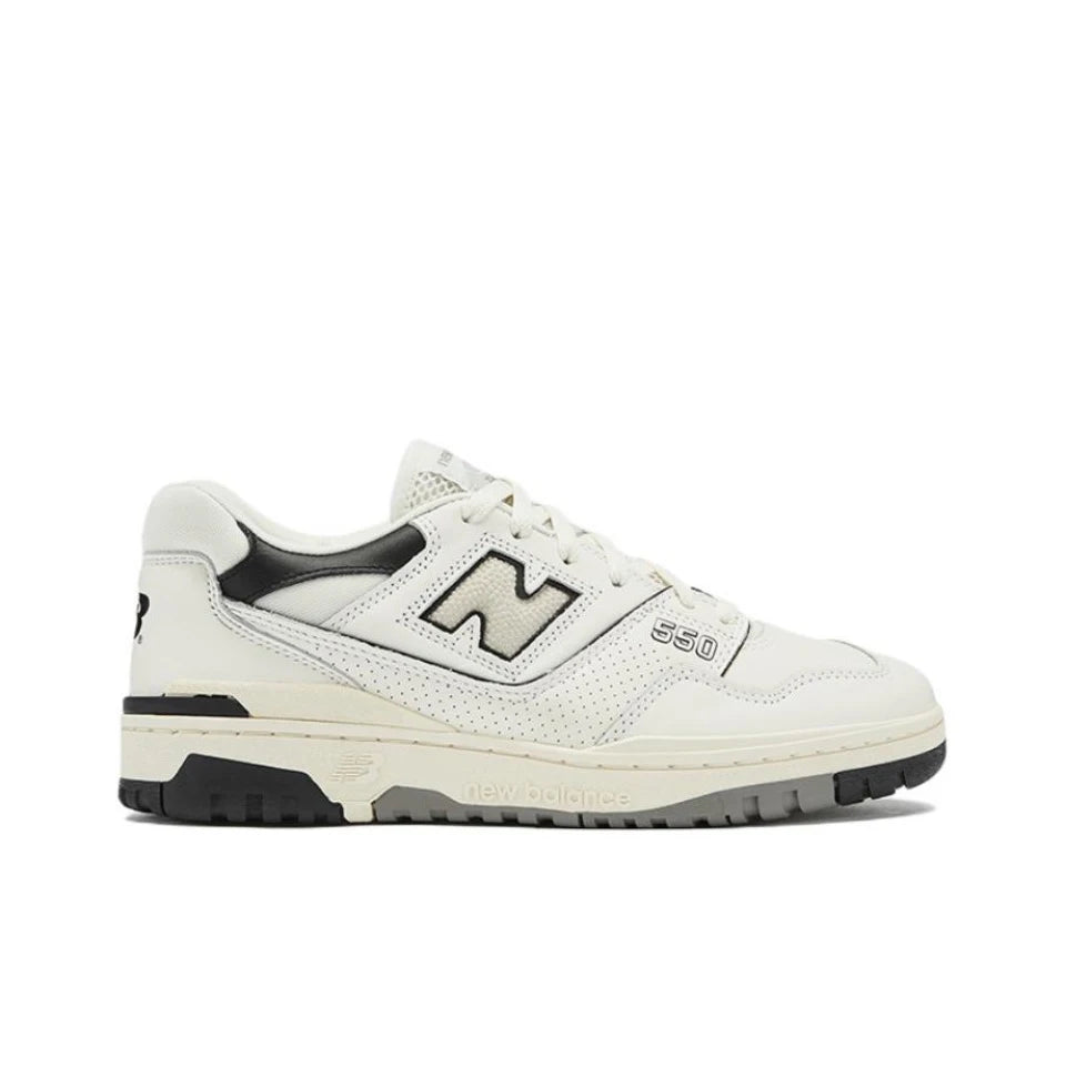 Original New Balance NB 550 Classic Vintage Kunstleder Casual Herren- und Damen-Laufschuhe Weiß Silber BB550PWA