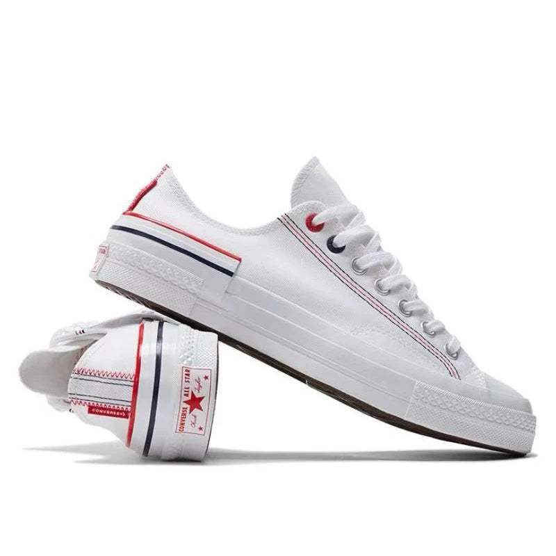 Converse 1970s lace up anti slip and wear-resistant lightweight low top canvas shoes for both men and women, white