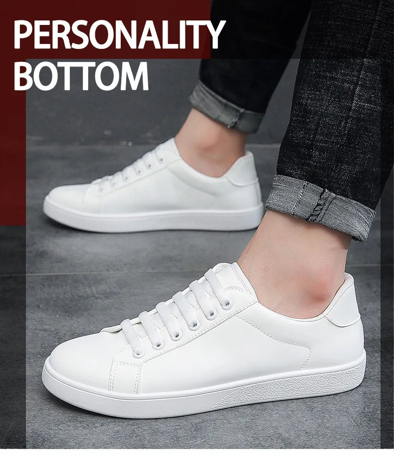 2024 New Designer White Sneakers Men Spring Autumn Fashion Casual Sports Shoes Man Solid Color Sneakers Male Zapatillas Hombre