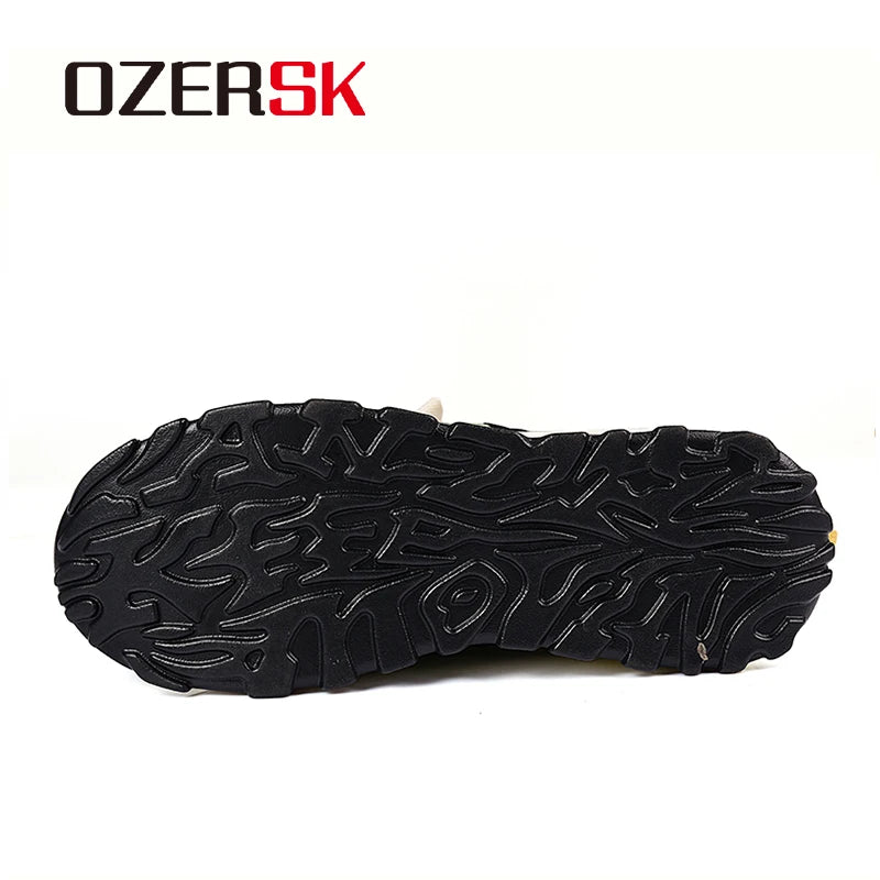 OZERSK Men Shoes Spring Fashion Casual Suede Sneakers Lace-up Comfortable Student Versatile Platform Sport Walking Shoes