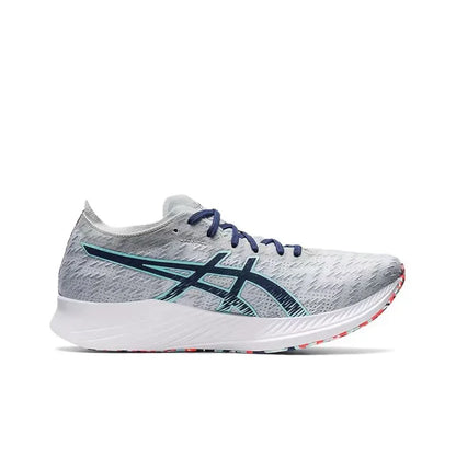 Asics Metaracer 1.0 Racing Mesh Fabric Low-Cut Carbon Plate Trainingslaufschuhe für Männer Grau Blau