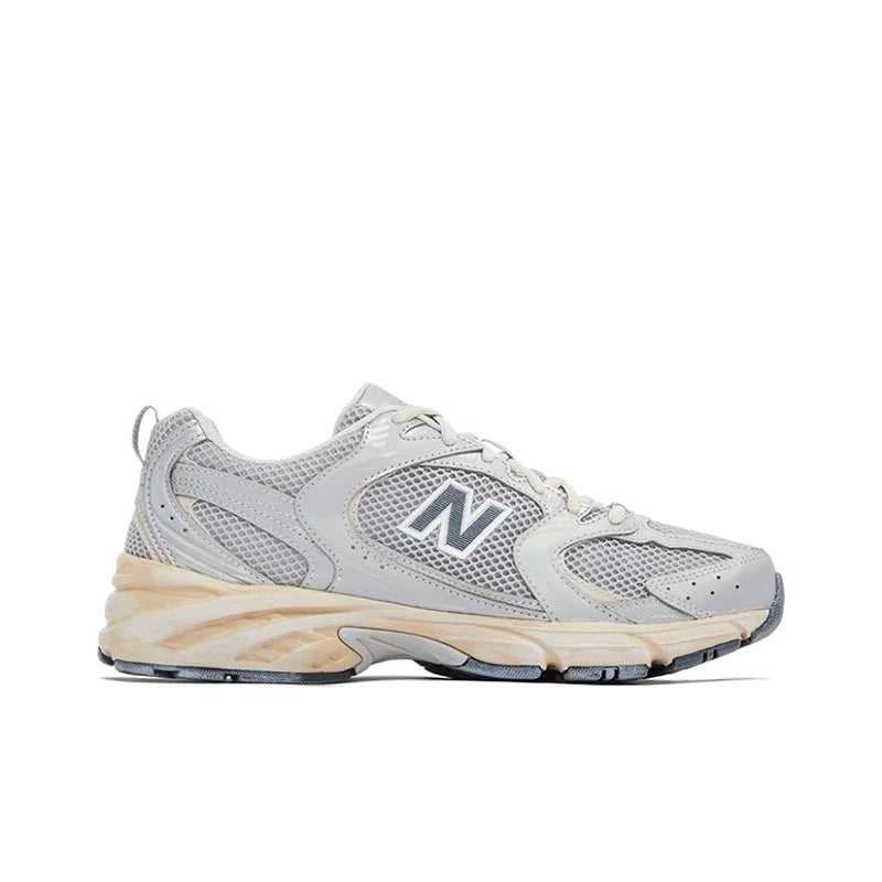 Original New Balance NB 530 Classic Vintage Mesh Stoff Kunstleder Casual Herren und Damen Laufschuhe Weiß Silber MR530SG