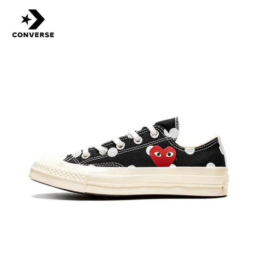 Converse 1970s Polka Dot CTAS round toe lace up anti slip and wear-resistant low top canvas shoes for both men and women