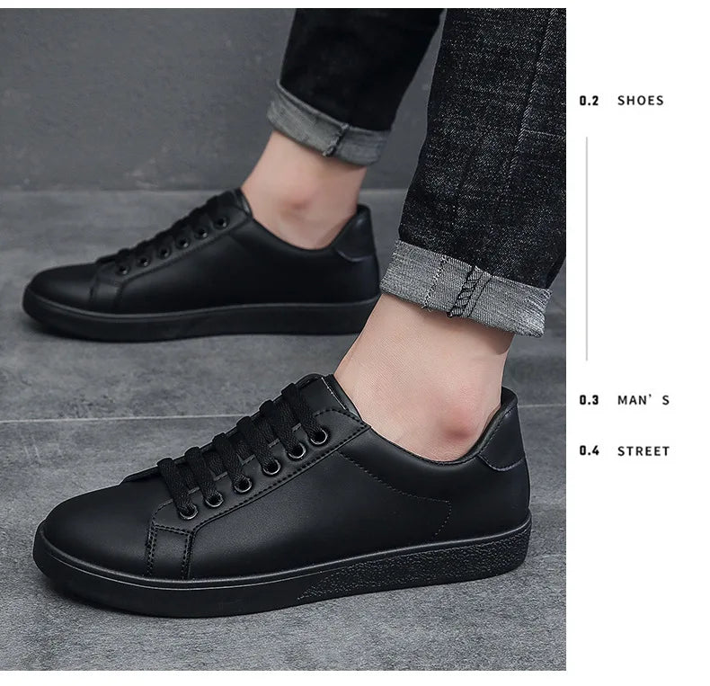 2024 New Designer White Sneakers Men Spring Autumn Fashion Casual Sports Shoes Man Solid Color Sneakers Male Zapatillas Hombre