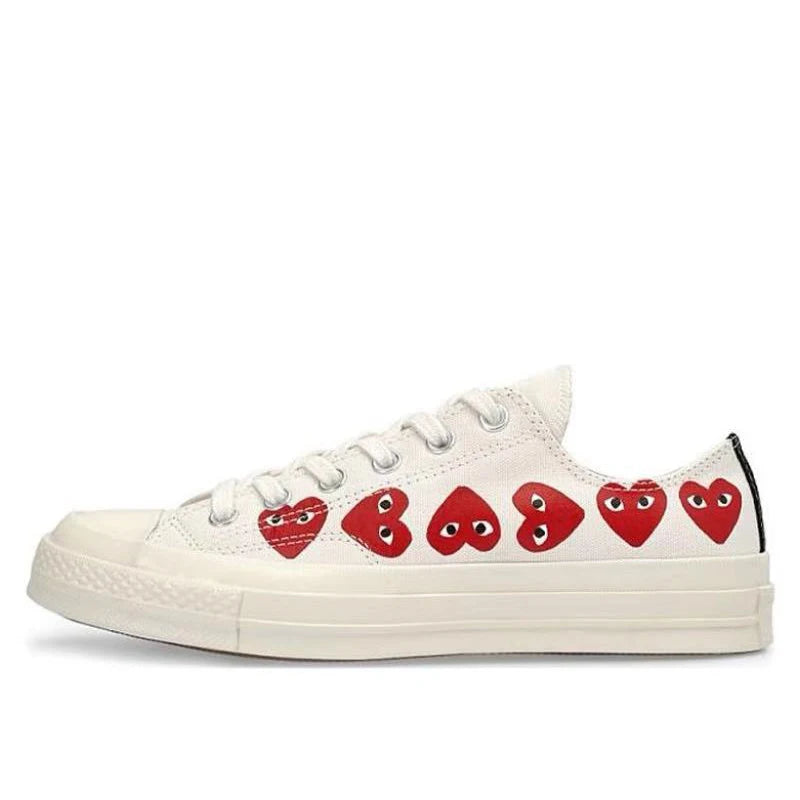 Converse 1970s Rei Kawakubo Red Heart String Label Anti slip Sweat Absorbing Low cut Canvas Shoes for Men and Women, Same Style