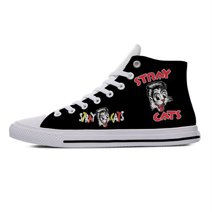 Hot Cats Rock Band Stray Fashion Popular Funny Cool Casual Shoes Lightweight High Top Breathable Board Shoes Men Women Sneakers