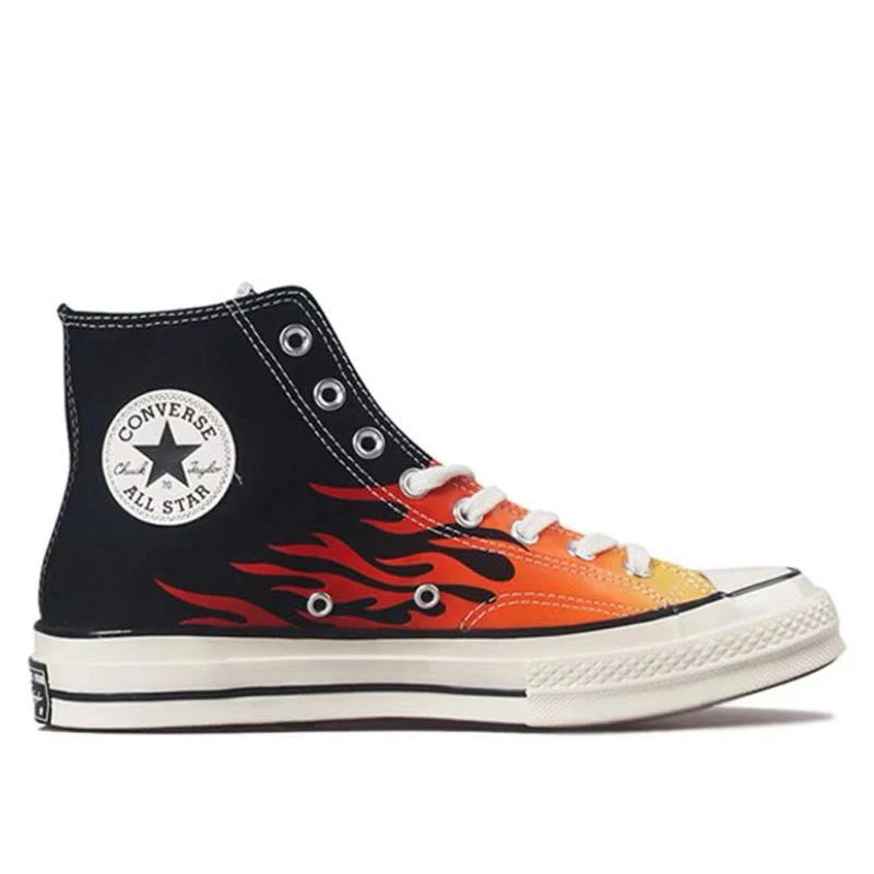 Converse 1970s ctas 70 hi flame resistant lightweight high top canvas shoes for both men and women, black and red stitching