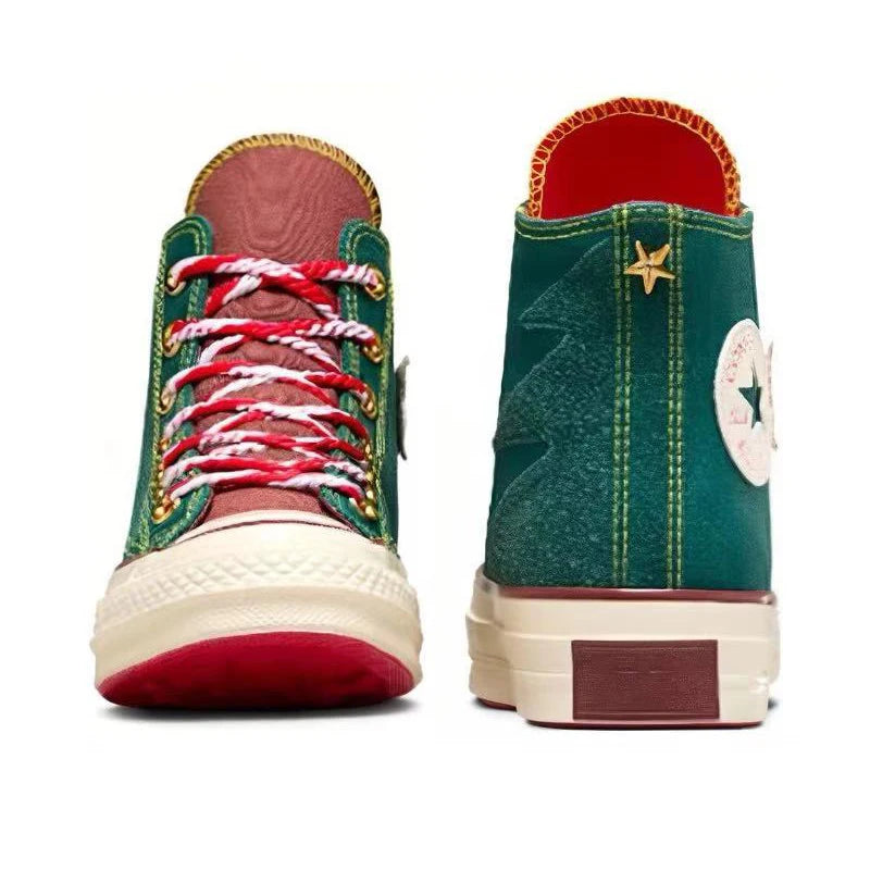 Converse 1970s versatile, wear-resistant, waterproof, lightweight, high top canvas shoes for both men and women, green color