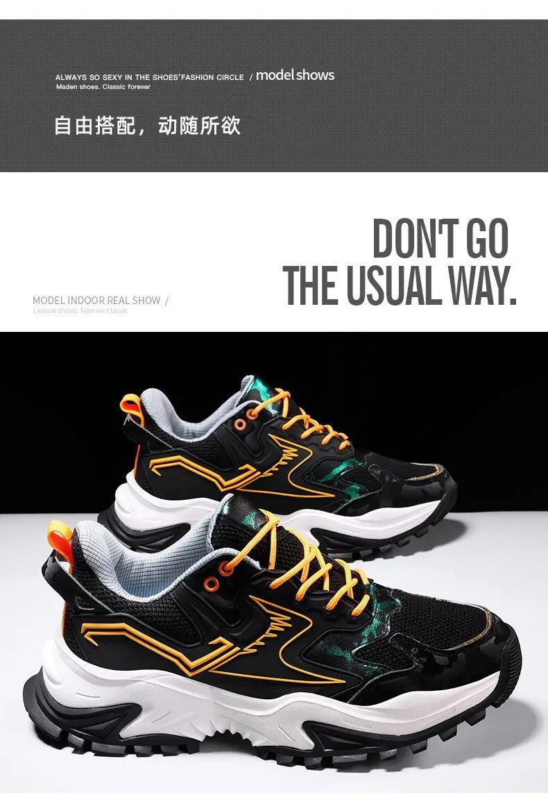 2022 Fashion Breathable Mesh Casual Shoes Men Sneakers Spring Lace Up Platform Men's Shoes New Vulcanized Shoes Chaussure Homme