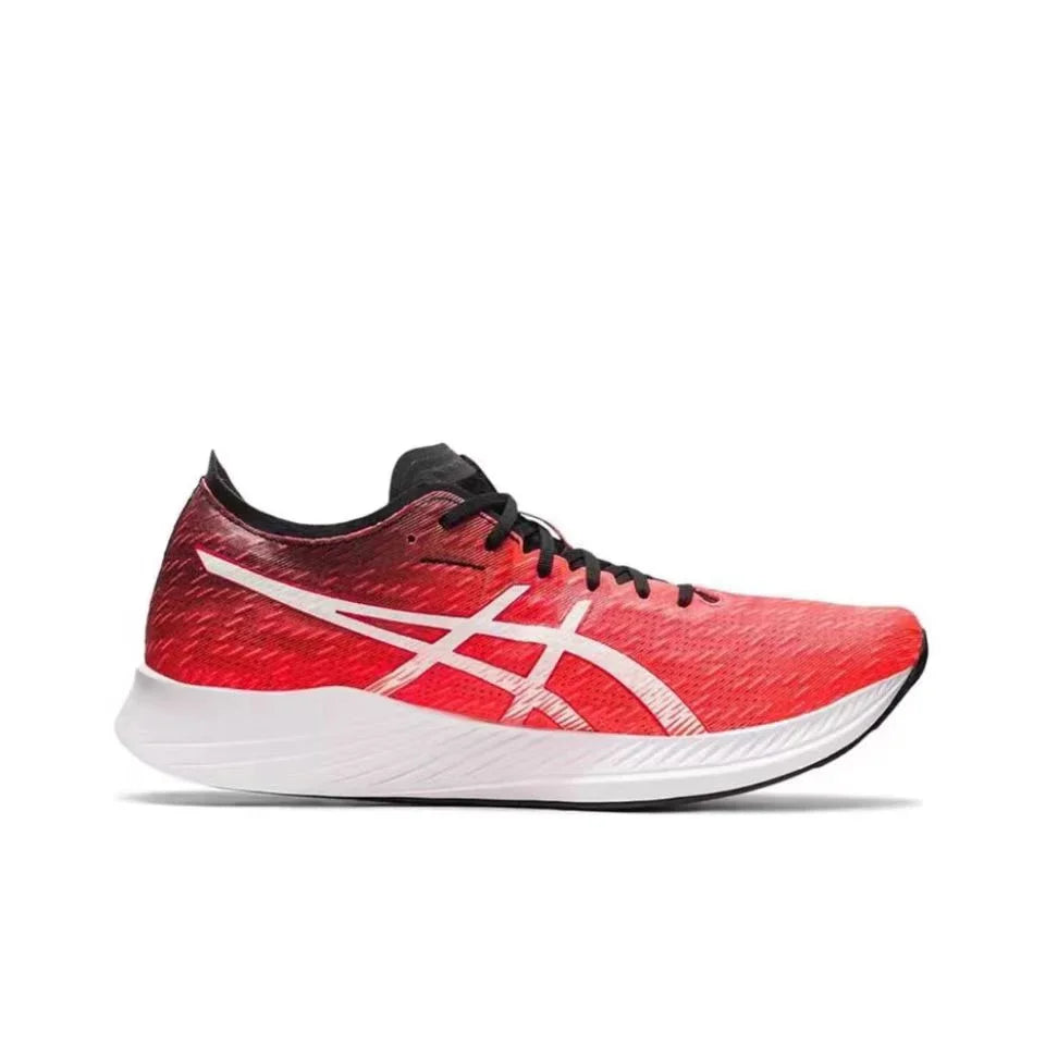 Asics Metaracer 1.0 Racing Mesh Fabric Low-cut Carbon Plate Training Running Shoes for Men Black and White