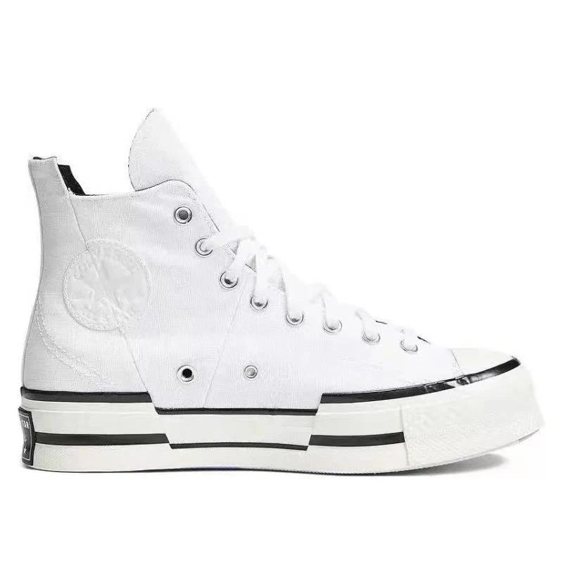 Converse 1970s Plus color changing logo anti slip and wear-resistant high top canvas shoes for both men and women in white