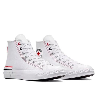 Converse 1970s lace up anti slip and wear-resistant lightweight low top canvas shoes for both men and women, white