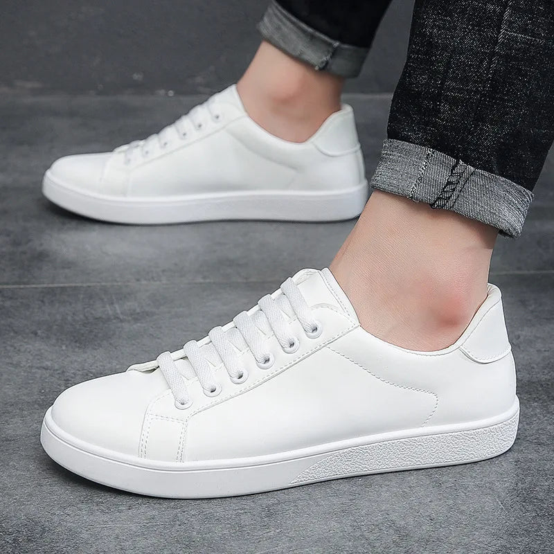 2024 New Designer White Sneakers Men Spring Autumn Fashion Casual Sports Shoes Man Solid Color Sneakers Male Zapatillas Hombre