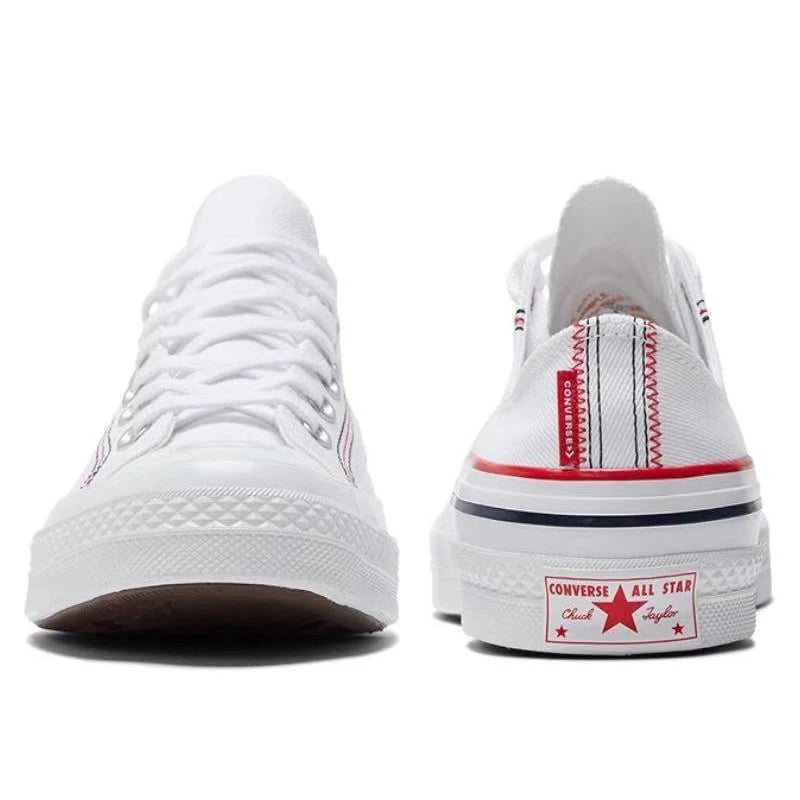 Converse 1970s lace up anti slip and wear-resistant lightweight low top canvas shoes for both men and women, white