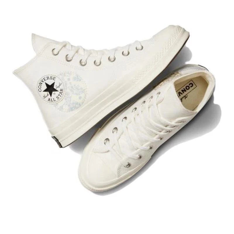 Converse A1l Star Lift lace up anti slip and wear-resistant high top canvas shoes for women, blue