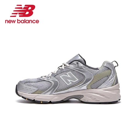 Original New Balance NB 530 Classic Vintage Mesh Stoff Kunstleder Casual Herren und Damen Laufschuhe Weiß Silber MR530SG