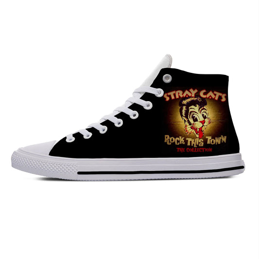 Hot Cats Rock Band Stray Fashion Popular Funny Cool Casual Shoes Lightweight High Top Breathable Board Shoes Men Women Sneakers