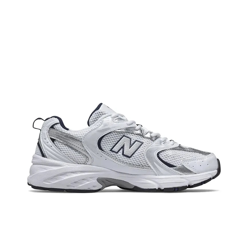 Original New Balance NB 530 Classic Vintage Mesh Stoff Kunstleder Casual Herren und Damen Laufschuhe Weiß Silber MR530SG